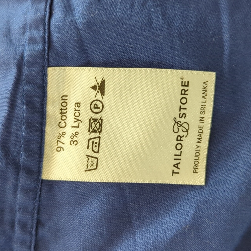 Tailor Store Custom Made Royal Blue Long Sleeve Button Down Shirt Size Small - Picture 8 of 8